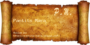 Pantits Mara névjegykártya